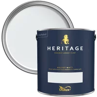 Dulux Heritage Velvet Matt Paint 2.5L, Swedish White, High Quality Matt Emulsion Paint