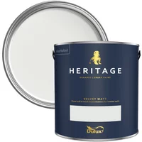 Dulux Heritage Velvet Matt Paint 2.5L, Edelweiss White, High Quality Matt Emulsion Paint