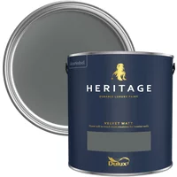 Dulux Heritage Velvet Matt Paint 2.5L, Forest Grey, High Quality Matt Emulsion Paint