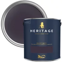 Dulux Heritage Velvet Matt Paint 1L, Dark Aubergine, High Quality Matt Emulsion Paint