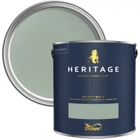Dulux Heritage Velvet Matt Paint 5L, Sage Green, Luxury Durable Matt Emulsion