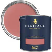 Dulux Heritage Velvet Matt Paint 5L, Coral Pink, Luxury Durable Matt Emulsion