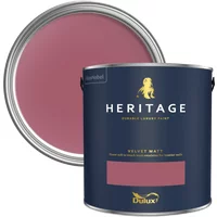 Dulux Heritage Velvet Matt Paint 5L, Fitzrovia Red, Luxury Durable Matt Emulsion