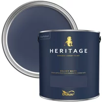 Dulux Heritage Velvet Matt Paint 5L, DH Oxford Blue, Luxury Durable Matt Emulsion