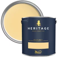 Dulux Heritage Velvet Matt Paint 5L, Butter Cup, High Quality Matt Emulsion Paint