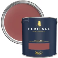 Dulux Heritage Velvet Matt Paint 5L, Red Ochre, Luxury Durable Matt Emulsion