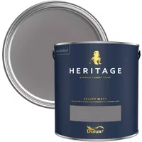 Dulux Heritage Velvet Matt Paint 5L, Mauve Mist, Luxury Durable Matt Emulsion