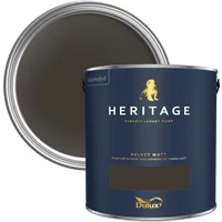 Dulux Heritage Velvet Matt Paint 5L, Tudor Brown, Luxury Durable Matt Emulsion