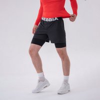 NEBBIA Men‘s Shorts Double-Layer Black XXL