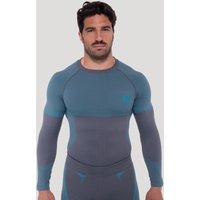 GymBeam OG1 Seamless Long Sleeve in Grey/Blue L