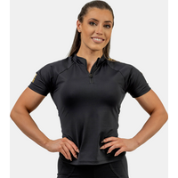 NEBBIA Women‘s Compression T-Shirt Intense Ultimate Black/Gold XS