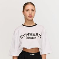 GymBeam Varsity Oversized T-Shirt für Frauen in White XL