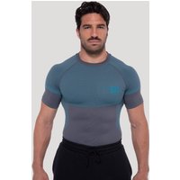 GymBeam OG1 Bezszwowa koszulka Grey/Blue M