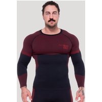 GymBeam OG1 Bezszwowy longsleeve Black/Red M