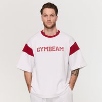 GymBeam Koszulka Varsity Premium Heavyweight White M