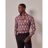 & Slim Fit Purple & Paisley Shirt