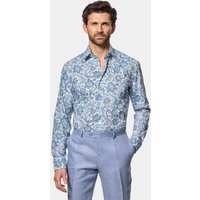 & Slim Fit & Blue Paisley Shirt