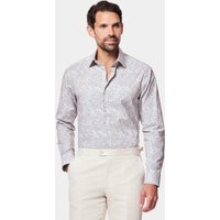 & Slim Fit & Brown Paisley Shirt Long