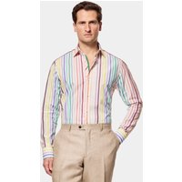 & Slim Fit & Purple Stripe Shirt Long