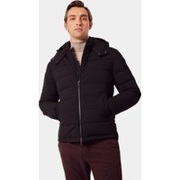 Hawes & Curtis Black Hooded Padded Coat | Viscose | Plain | Men's