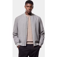 Hawes & Curtis Grey Bomber Jacket | Wool | Plain | Men's