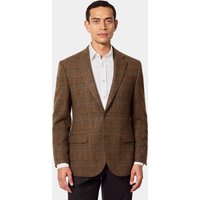 Hawes & Curtis Tailored Fit Tan Check 1913 Blazer | Wool | Plaid | Men's