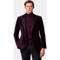 Hawes & Curtis Slim Fit Wine Jacket | Velvet | Plain | Men's