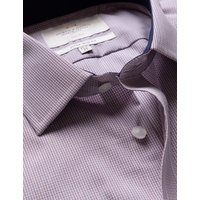 Hawes & Curtis Extra Slim Fit Red & Navy Small Check Non-Iron Shirt | Contrast Detail | Red/Navy | Plaid | Men's