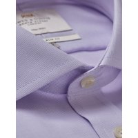 Hawes & Curtis Extra Slim Fit Lilac & White Textured Weave Non-Iron Shirt | Lilac/White | Men's