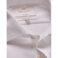 Hawes & Curtis Extra Slim Fit White Pique Non-Iron Shirt | Men's