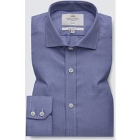 Hawes & Curtis Extra Slim Fit Navy & White Dogtooth Twill Non-Iron Shirt | Navy/White | Plaid | Men's