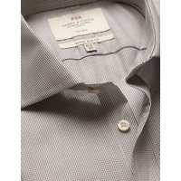 Hawes & Curtis Extra Slim Fit Grey & White Textured Weave Non-Iron Shirt | Grey/White | Men's