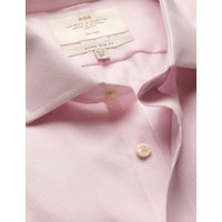 Hawes & Curtis Extra Slim Fit Pink & White Textured Weave Non-Iron Shirt | Pink/White | Men's