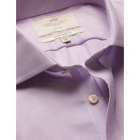 Hawes & Curtis Extra Slim Fit Lilac & White Textured Weave Non-Iron Shirt | Lilac/White | Men's