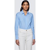 & Blue & Geometric Dobby Fitted Shirt Single Cuffs