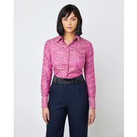 & Fitted Berry & Jacquard Print Shirt