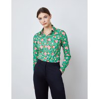& & Pink Mini Bouquets Fitted Shirt Single Cuff