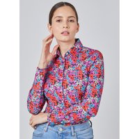 & Red & Field Flowers Fitted Shirt Single Cuff