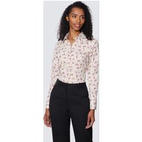 & & Purple Floral Fitted Cotton Stretch Shirt