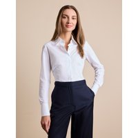 Hawes & Curtis Fitted White Shirt | Concealed Placket | Cotton Stretch | Plain | Women's