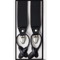 Hawes & Curtis 2 in 1 Adjustable Black Suspenders | Polyester | Plain | Men's