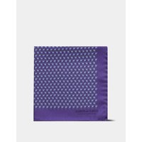 Hawes & Curtis Purple Camel Print 1913 Handkerchief | Floral Print Reverse | Silk | Animal | Men's