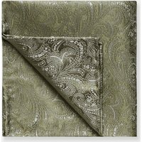 Hawes & Curtis Sage Green Paisley Handkerchief | Silk | Men's