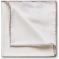 Hawes & Curtis White Pocket Square | Champagne Border | Silk | Men's