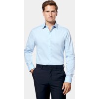 Hawes & Curtis Fitted Slim Blue Shirt | Cotton Stretch | Plain | Men's