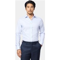Hawes & Curtis Fitted Slim Blue & White Fine Stripe Non-Iron Shirt | Blue/White | Striped | Men's