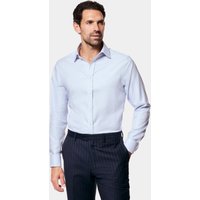 & Fitted Slim Blue & Textured Weave Non Iron Shirt 16" collar 36" sleeve