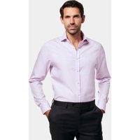 Hawes & Curtis Fitted Slim Lilac & White Dogtooth Non-Iron Shirt | Lilac/White | Plaid | Men's