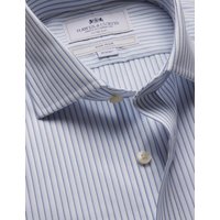 Hawes & Curtis Fitted Slim Blue & White Stripe Non-Iron Shirt | Blue/White | Striped | Men's