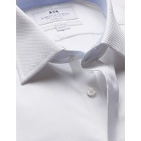 & Fitted Slim Textured Weave Non Iron Shirt Contrast Detail 18" collar 37" sleeve